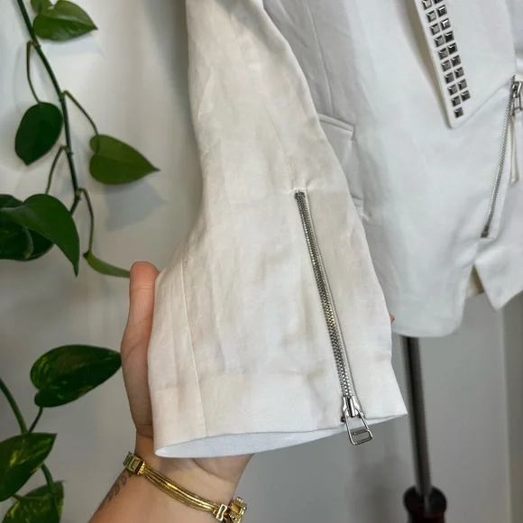 PLASTIC ISLAND White Studded Blazer Suit Jacket - Picture 3 of 8